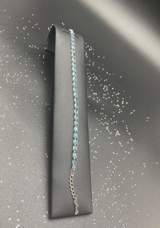 Pulsera de plata con gemas Kyanita